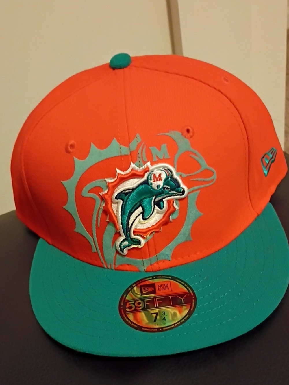 New Era Orange and Teal Miami Dolphins Fitted Hat